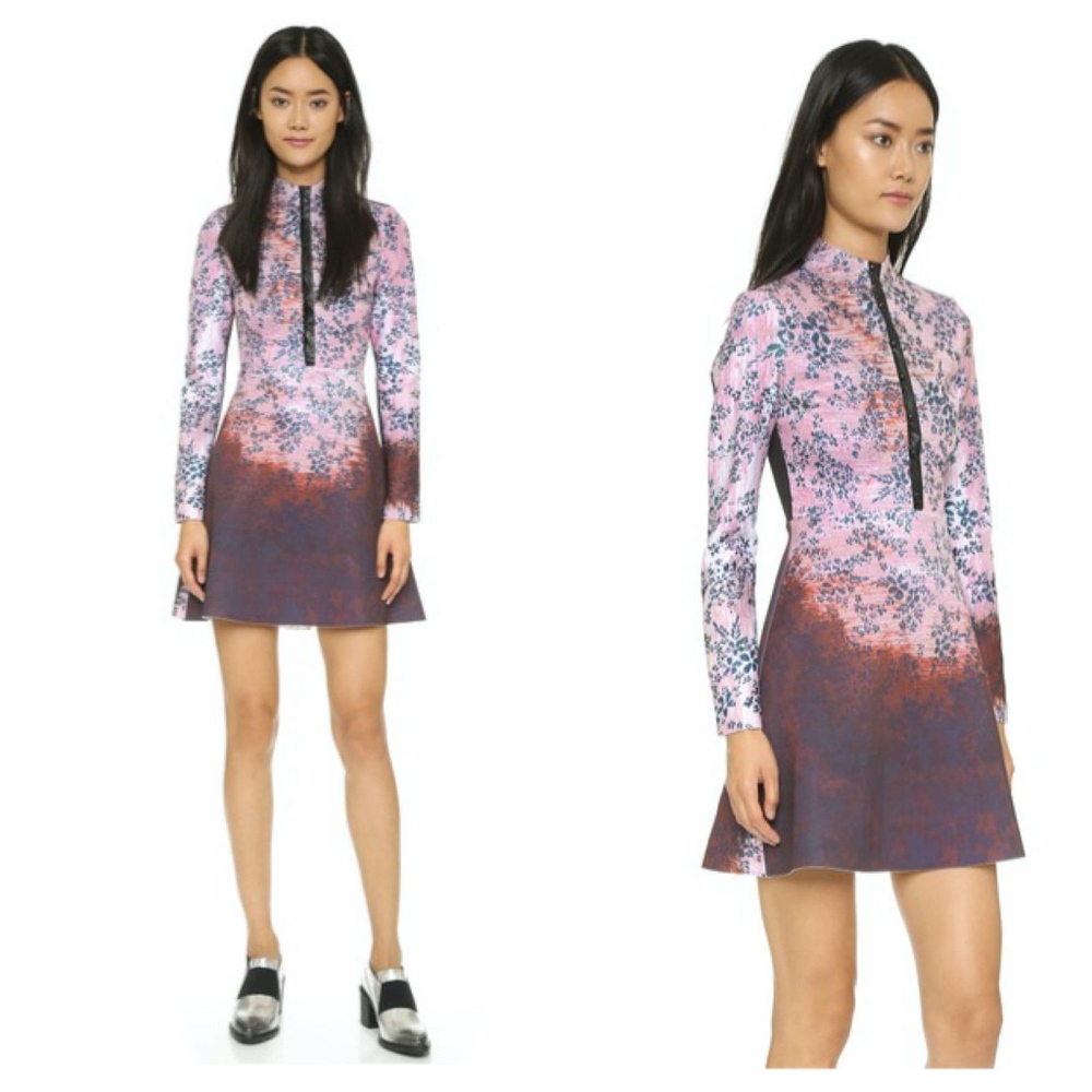 clover canyon • haunted wallpaper goth flower print purple black high neck dress